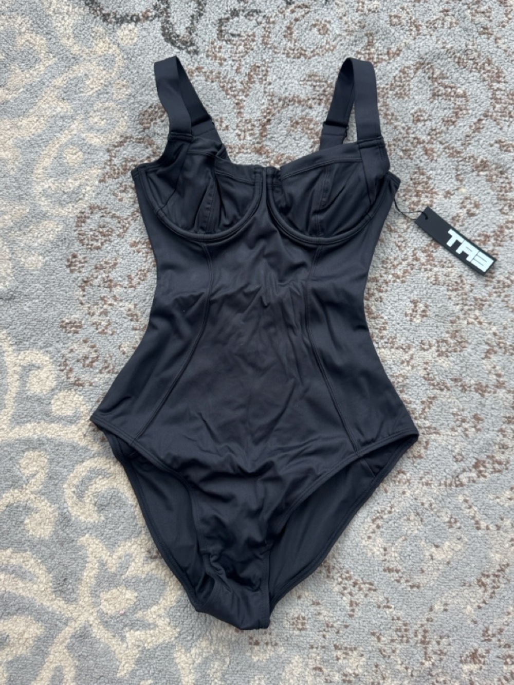 TA3 Lifty Snatched Waist Corset Swimsuit Black Small Regular/ Long